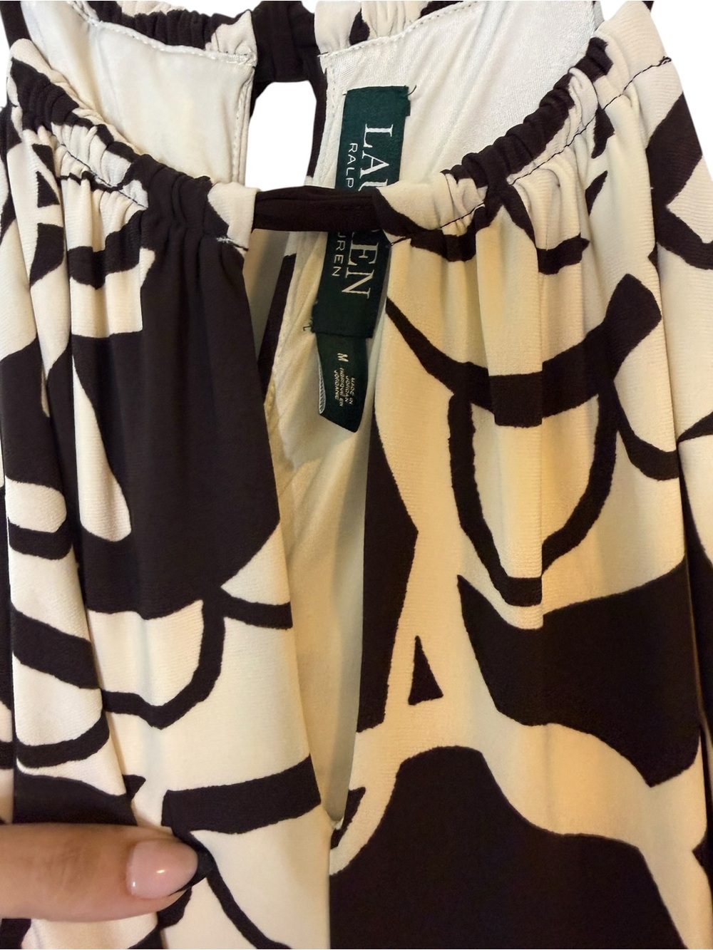Ralph Lauren Brown & Cream Abstract Print Maxi Dress - Picture 3 of 5